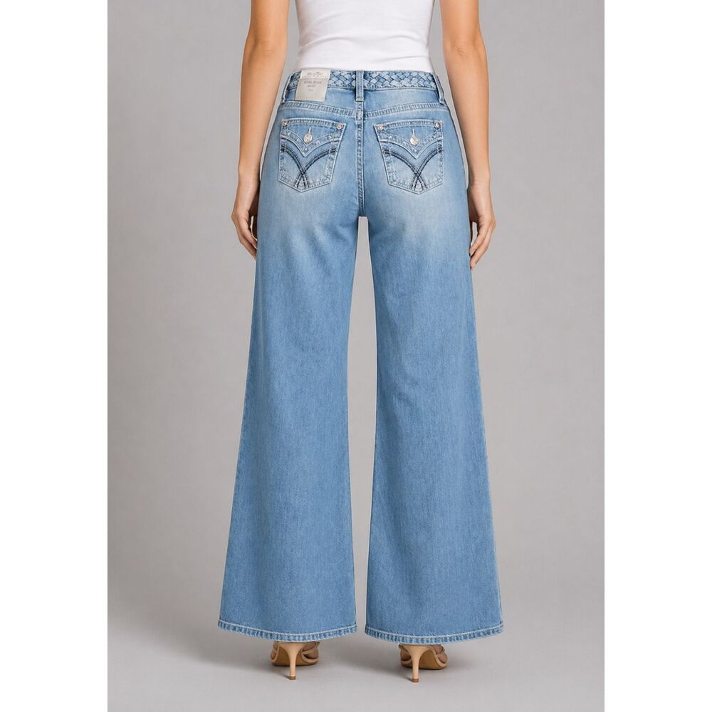 Miss Me High Rise Wide Leg Jeans Blue 26